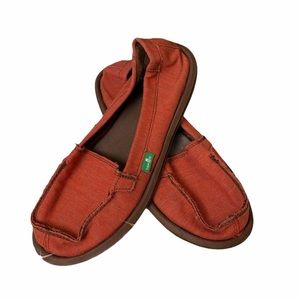 {Sanuk} Burnt Orange Slide On Loafers | Size 6 rust